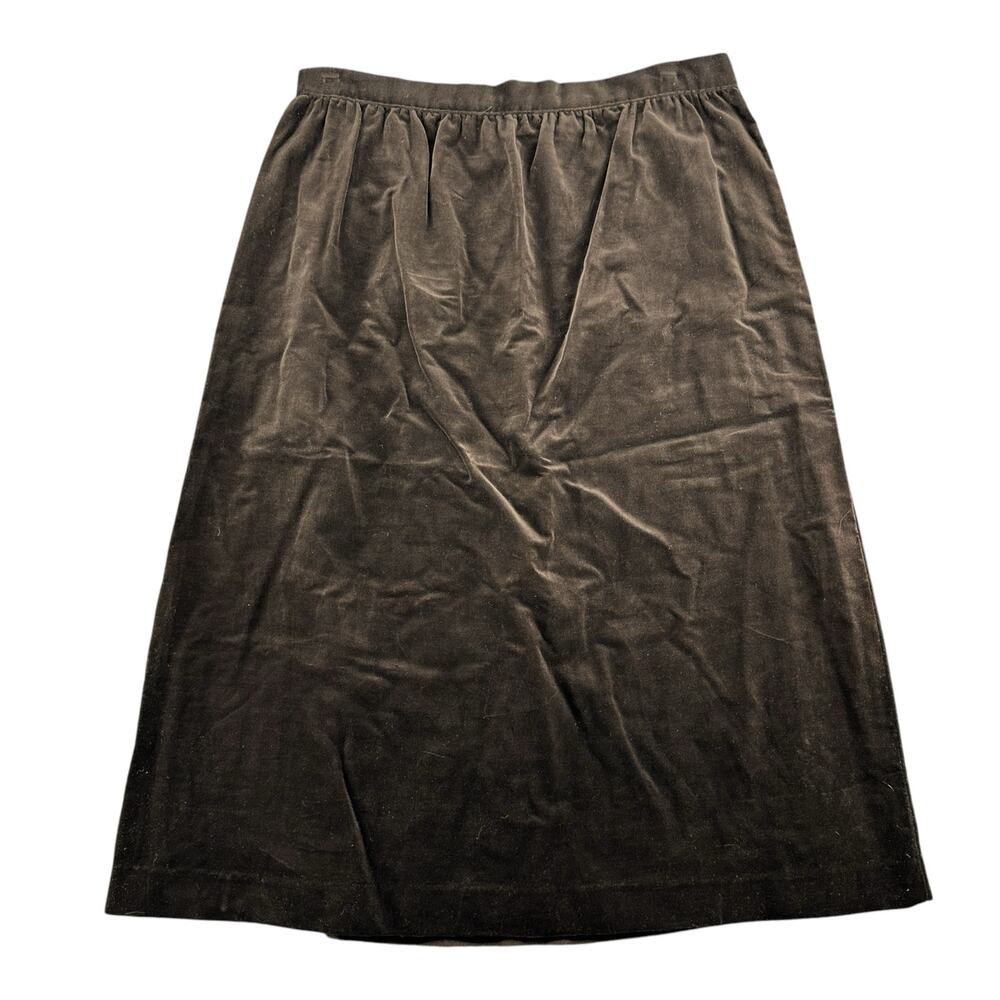 Vintage Y2K 90s Velvet Black Midi Modest Skirt Whimsigoth A-Line Grunge 14